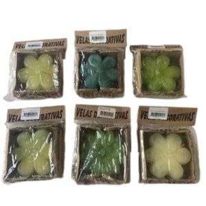 NEW Velas Flower Shaped Candles Lot of 6